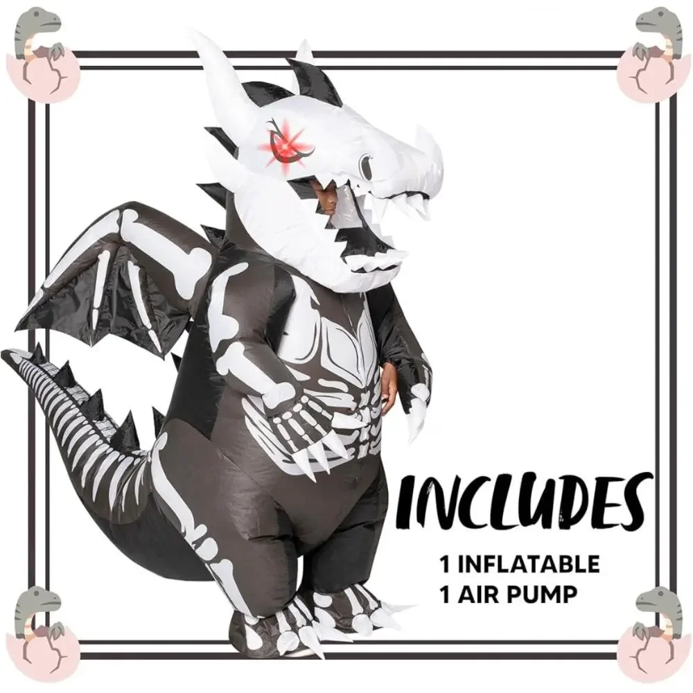 Spooktacular Creations Kids Inflatable Skeleton Dragon Blow Up Suit Costume